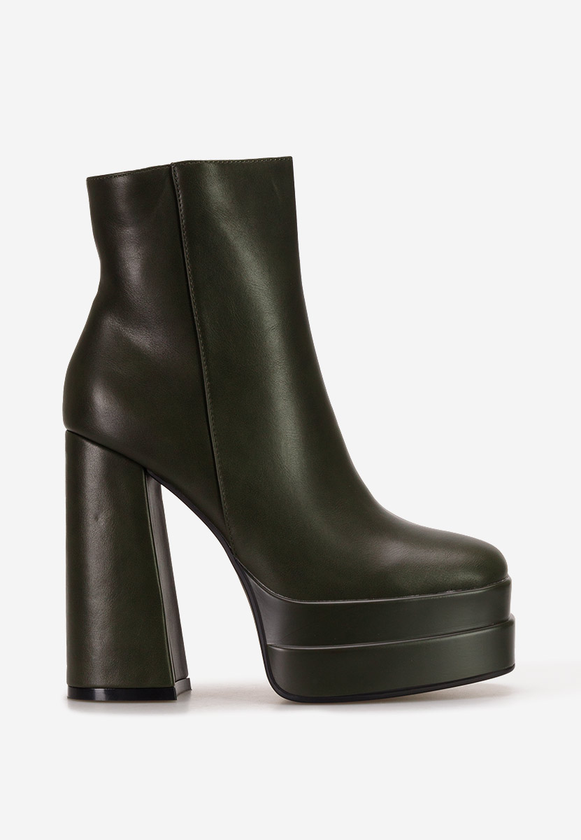 Bottines à gros talon verts Viemena