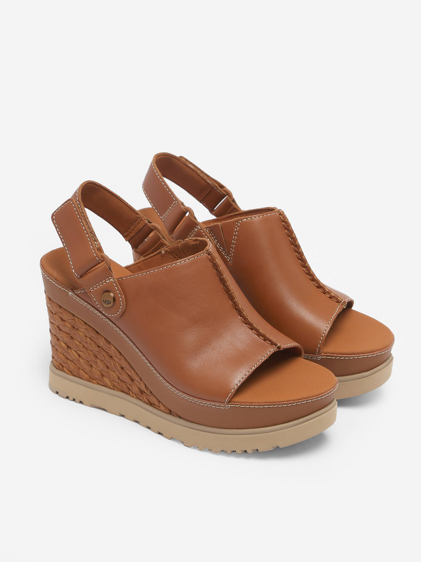 Sandales talon compens en cuir UGG
