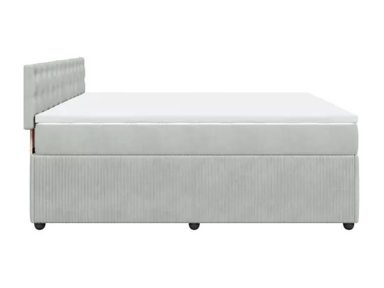 Sommier à lattes de lit et matelas Gris clair 180x200cm Velours