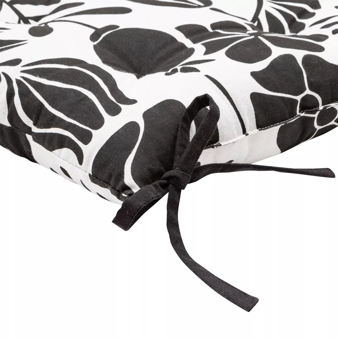 Coussin de chaise carré coton (38 x 38 cm) Twist Noir