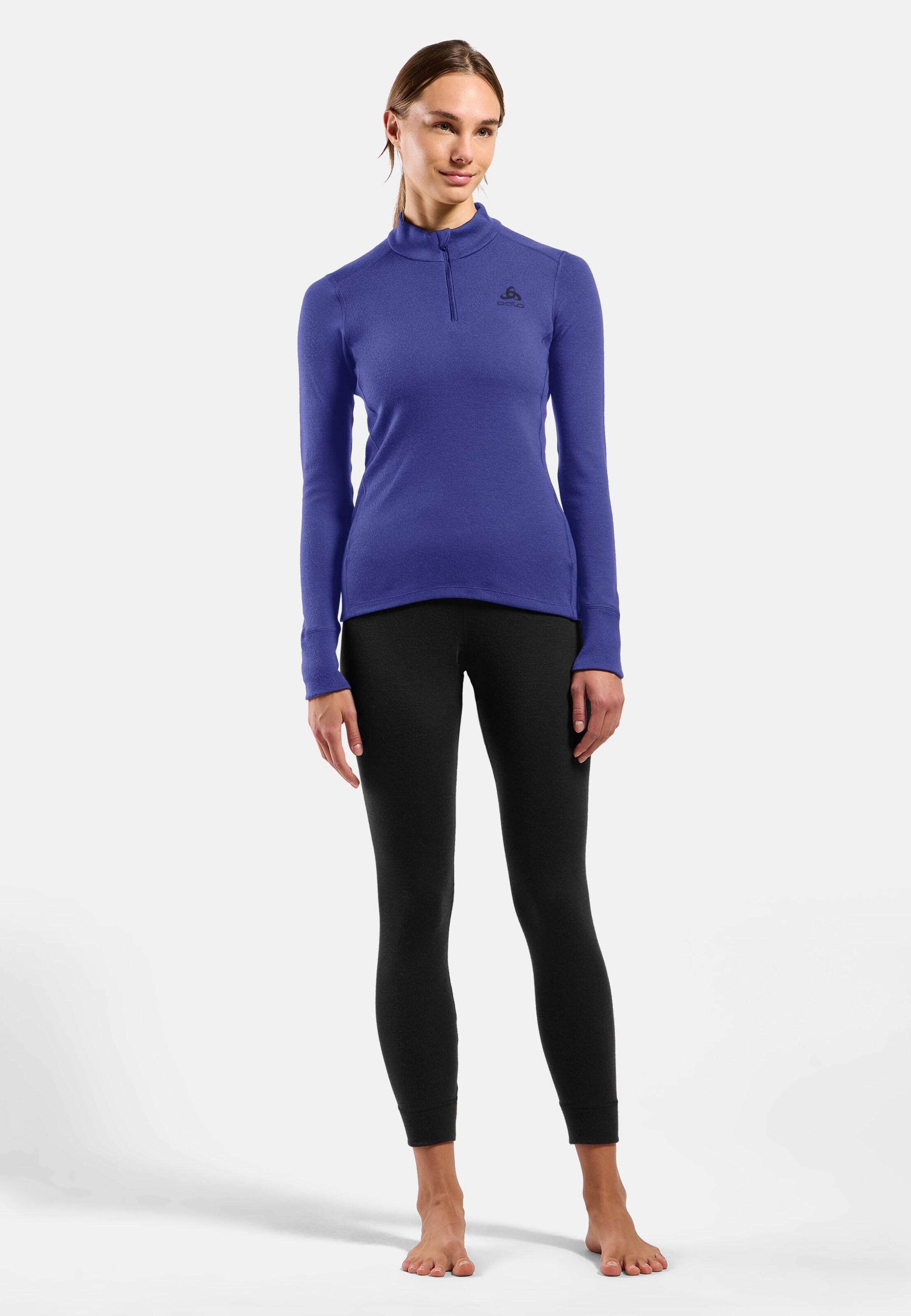 Natural Merino 260 Base Layer Half Zip in Skipper Blue