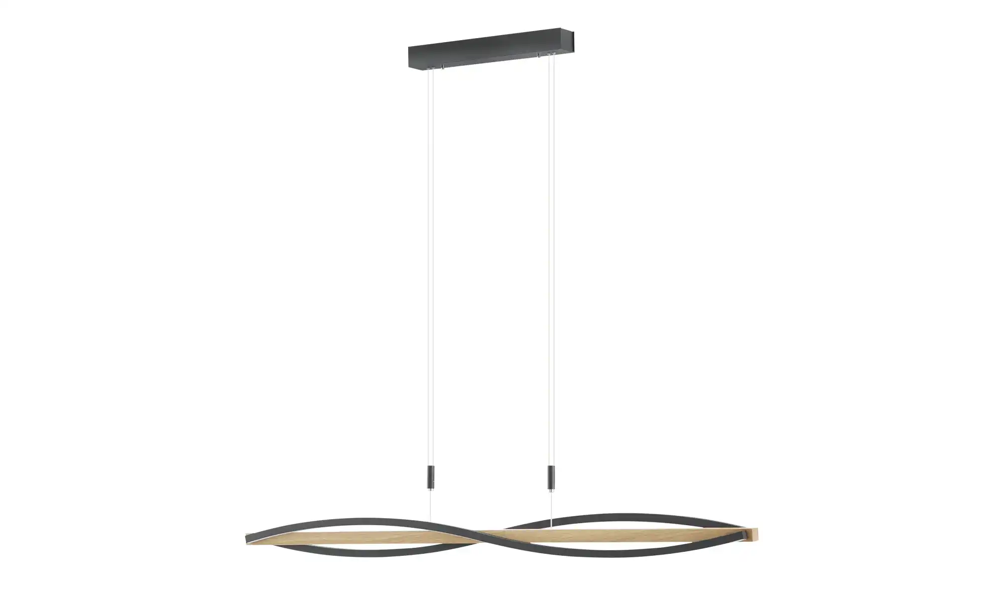 KHG LED-Pendelleuchte, 3-flammig, schwarz/ Eiche