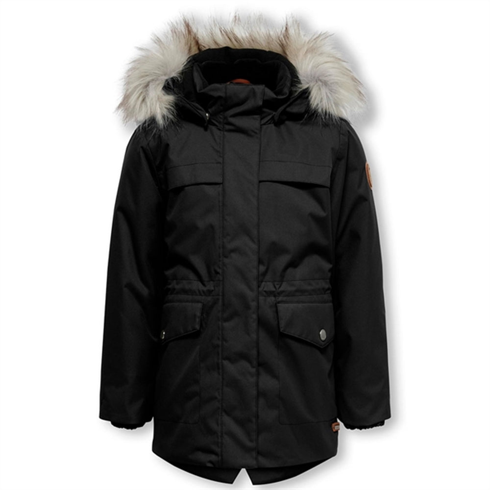 Black Newliva Vandtæt Fur Parka Coat