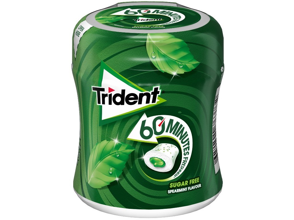 PASTILHAS SEM ACUCAR TRIDENT 60 MIN SPEARMINT BOTTLE 68.2G