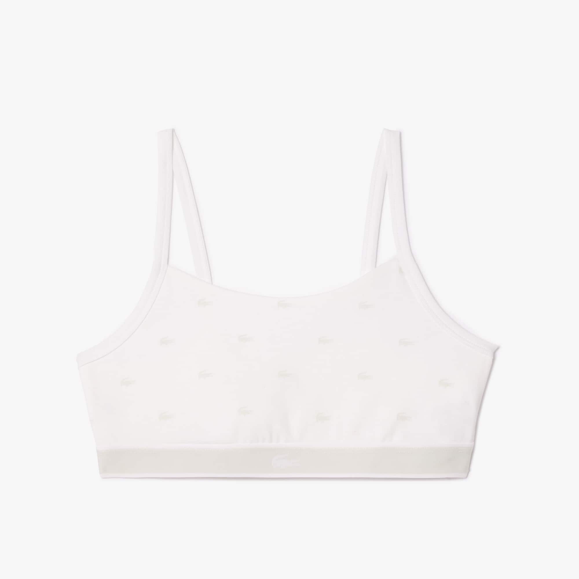 Brassière stretch avec imprimé crocodile Brassières - Blanc - Lacoste - Femme