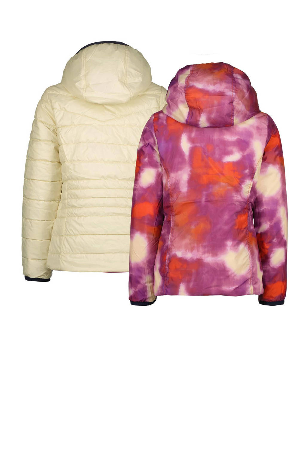 Vingino reversible zomerjas Tijnja met all over print beige/paars