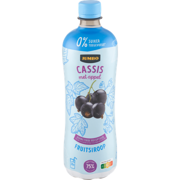 Jumbo Fruitsiroop Cassis met Appel 0% Suiker Toegevoegd 750ML