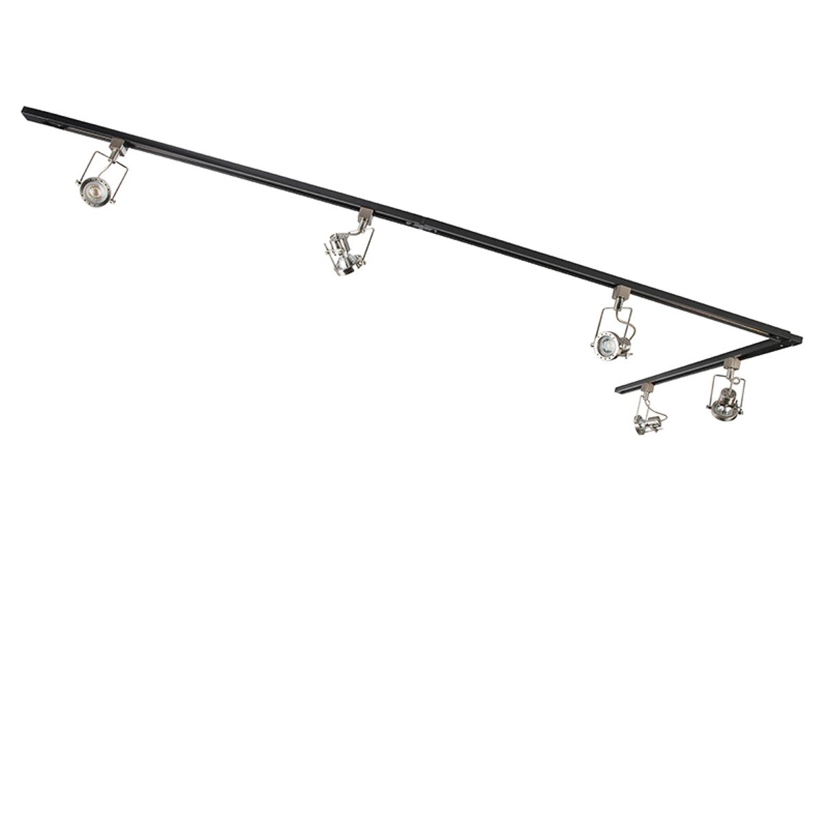 Smart 1-fase rail zwart met staal incl. 5 WiFi GU10 - Iconic Suplux