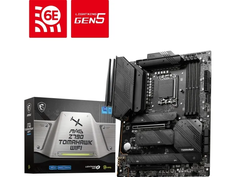 MSI MAG Z790 Tomahawk WIFI - Bundkort - ATX - LGA1700 sokkel - Z790 Chipset - USB-C 3.2 Gen 2x2, USB 3.2 Gen 2, USB 3.2 Gen 1, USB-C 3.2 Gen2 - 2.5 Gigabit LAN, Wi-Fi 6E, Bluetooth - onboard grafik (CPU påkrævet) - HD Audio (8-kanaler)