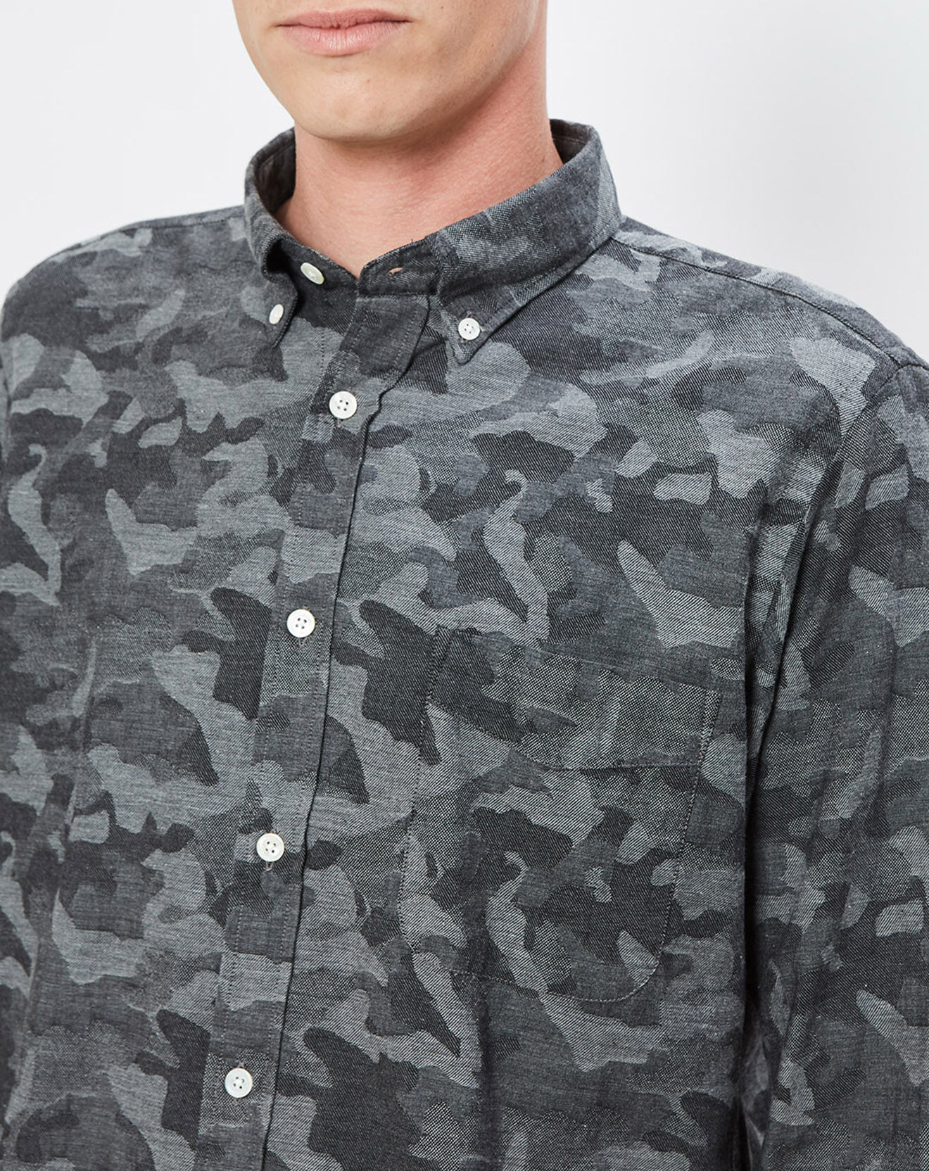 Hartford Chemise Slim Side imprimé militaire grise