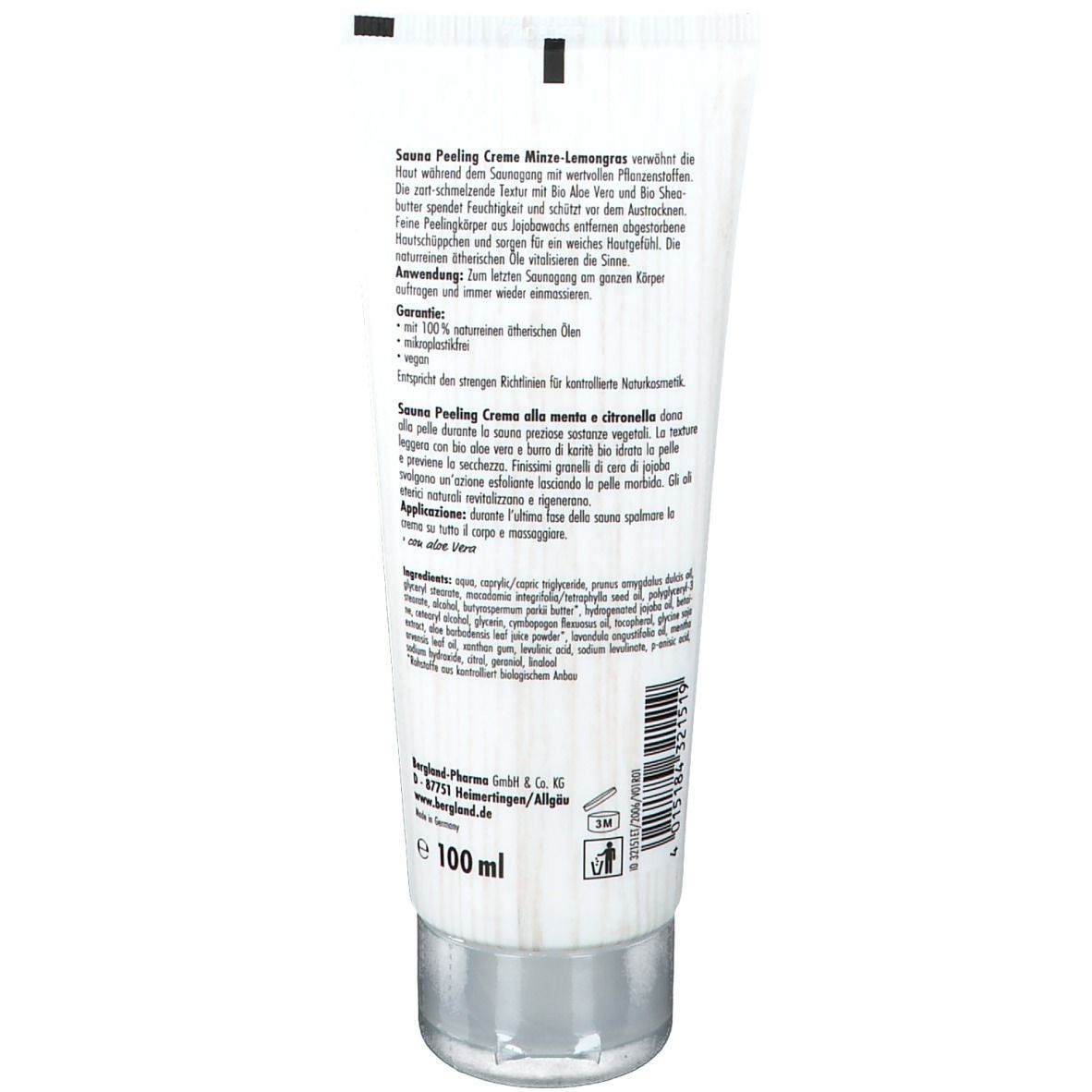 Bergland Sauna Peeling Creme Minze-Lemongras