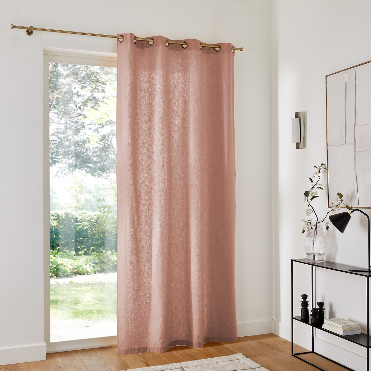 LA REDOUTE INTERIEURS<br>Cortina de meio linho com ilhós, Lincot