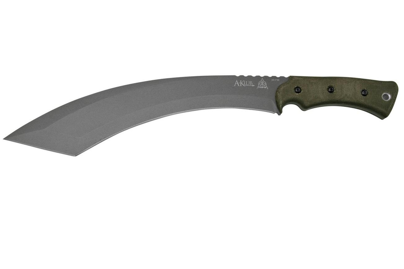 TOPS Knives A-Klub AKLB-02, Green Micarta, machete, Amanda Kaye design