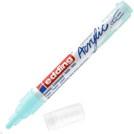 edding 5100 Acrylmarker medium - pastell-blau - 1 Acrylstift wasserfest - mittlere Rundspitze 2-3 mm
