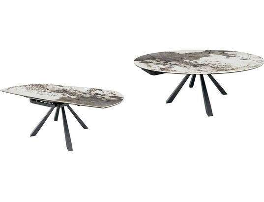 CONCEPT1 - Table Calypso pandora 115-190x180x77 céramique sur verre