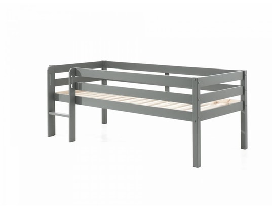 VIPACK - Lit enfant Lit mi-hauteur 90x200 sommier et tiroirs inclus pino - gris