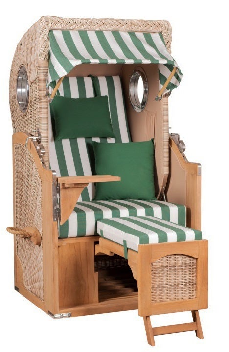Strandstoel Rantum enkele patrijspoort teak PE schelp design 561