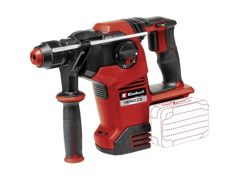 Einhell HEROCCO 36/28, SDS-plus, Sort, Rød, Børsteløs motor, 3,2 J, 28 Nm, Batteri - SOLO