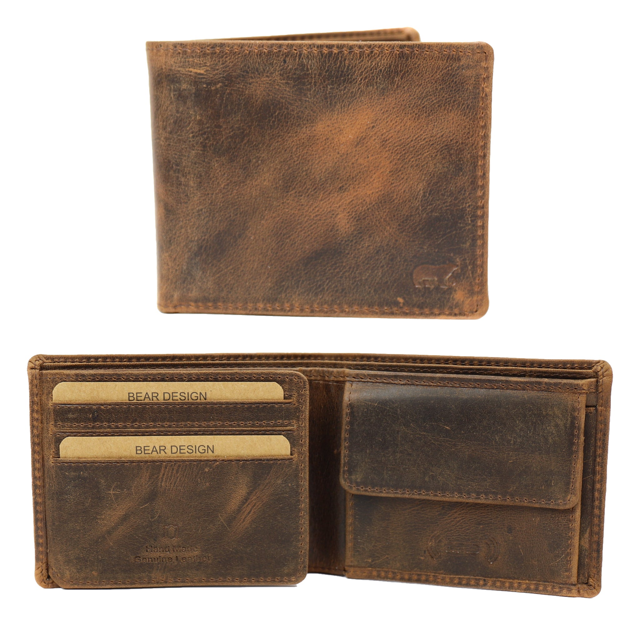 Billfold  'Tom' vintage bruin Vintage bruin