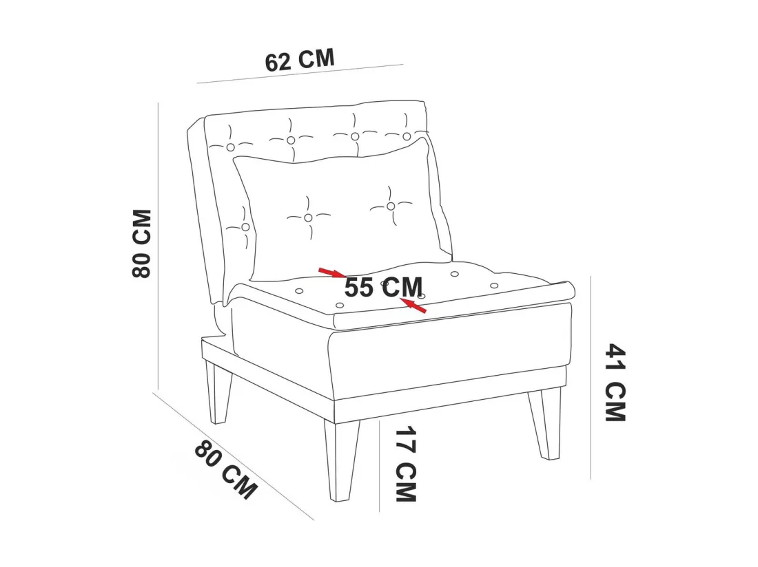 Fauteuil convertible tissu crème Sporka 62cm