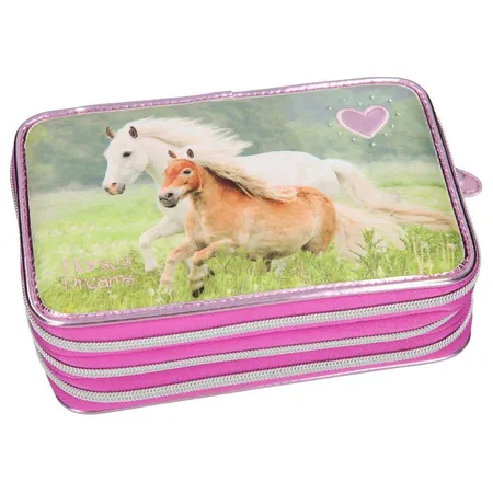 Depesche Horses Dreams 3-Fach Federtasche Flieder