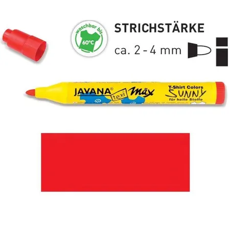 KREUL Javana texi mäx Sunny medium für helle Stoffe Rot
