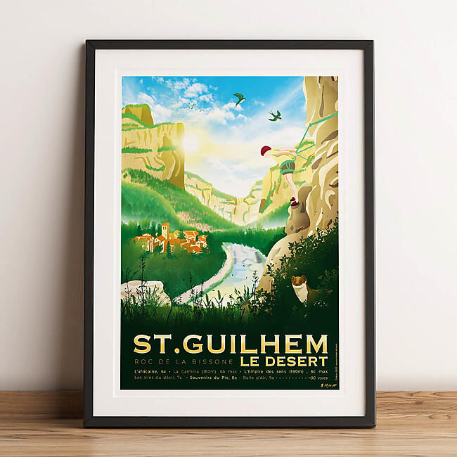 SAINT GUILHEM LE DESERT AFFICHE A3 VINTAGE