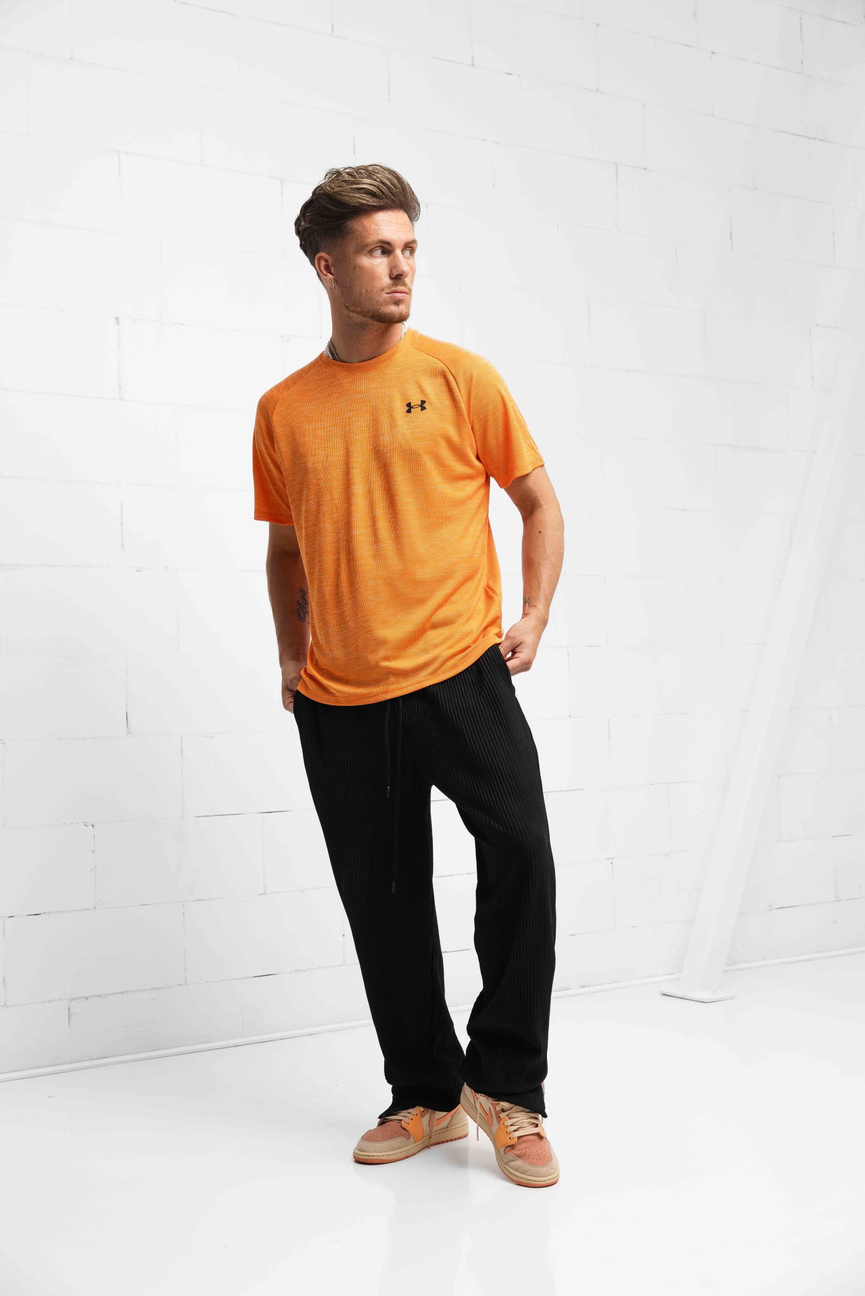Under Armour Tech Textured T-Shirt Heren Oranje