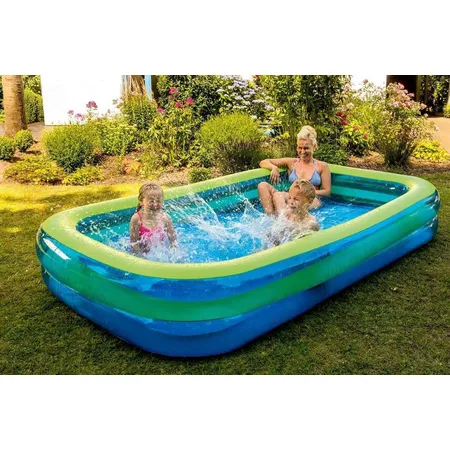 Happy People Family Pool, 2 Ringe 305x183x50cm, blau/grün