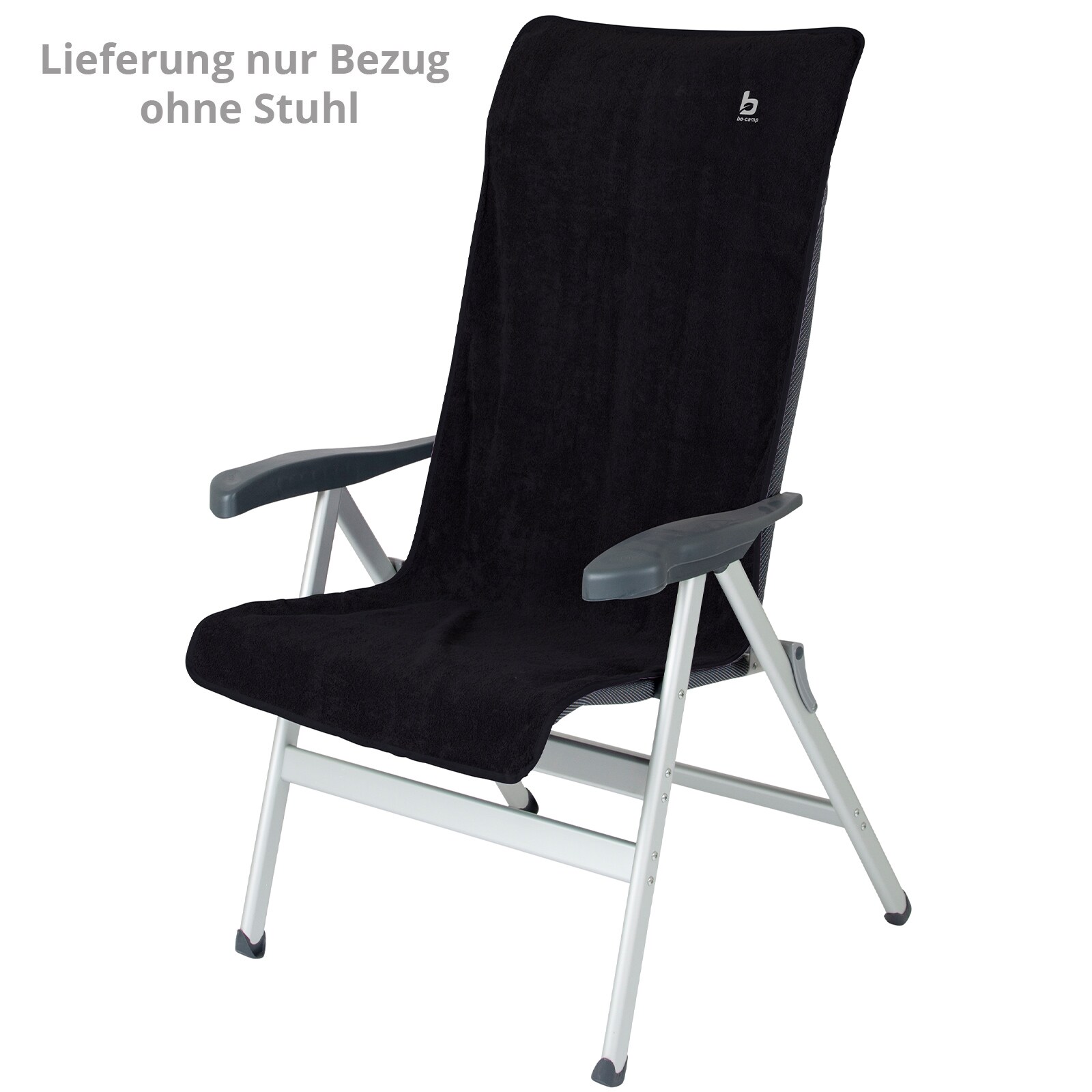 BO-CAMP Frottee Sitz Auflage Hochlehner Kissen Bezug Garten Camping Klapp Stuhl Farbe: Grau