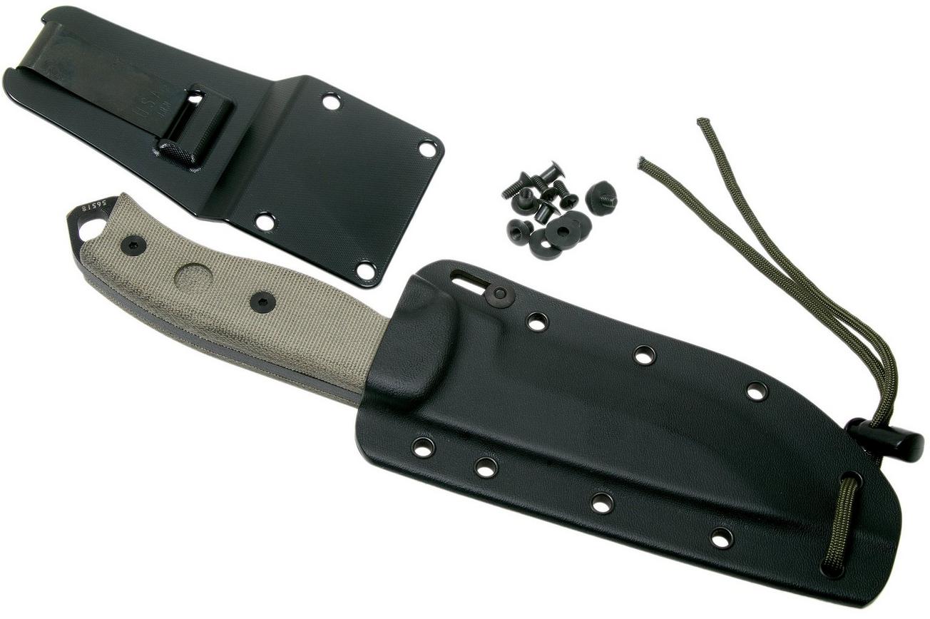 ESEE Model 5 Serrated black blade 5S survivalmes met kydex schede   riemclip