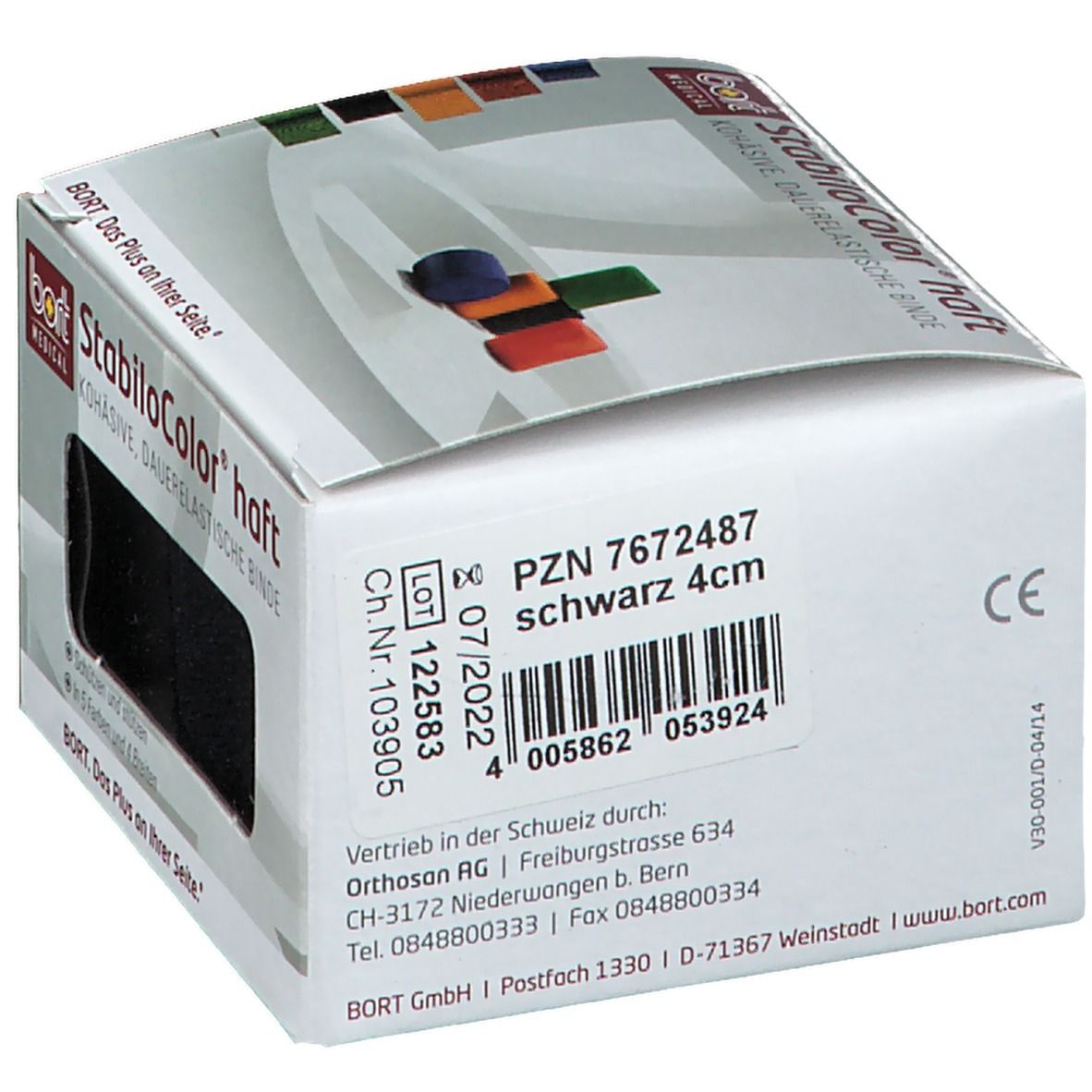 BORT StabiloColor® haft Binde 4 cm schwarz