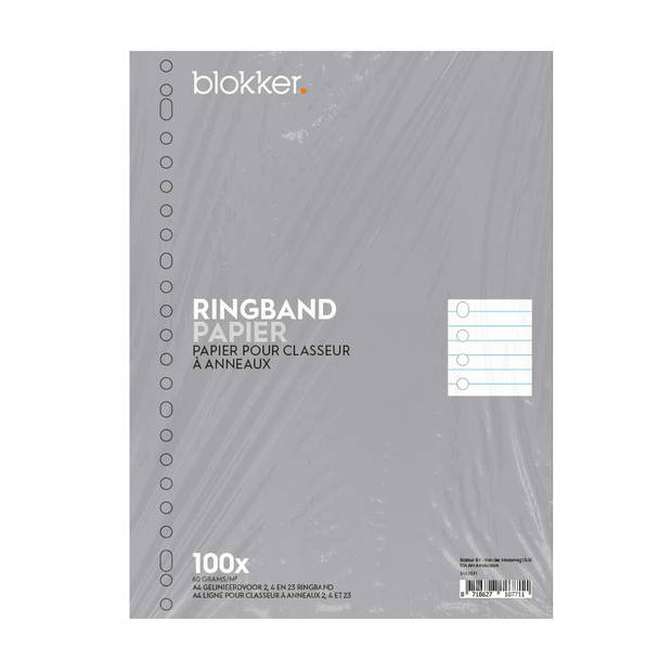 Ringbandpapier 23 Rings 100 Vel A4
