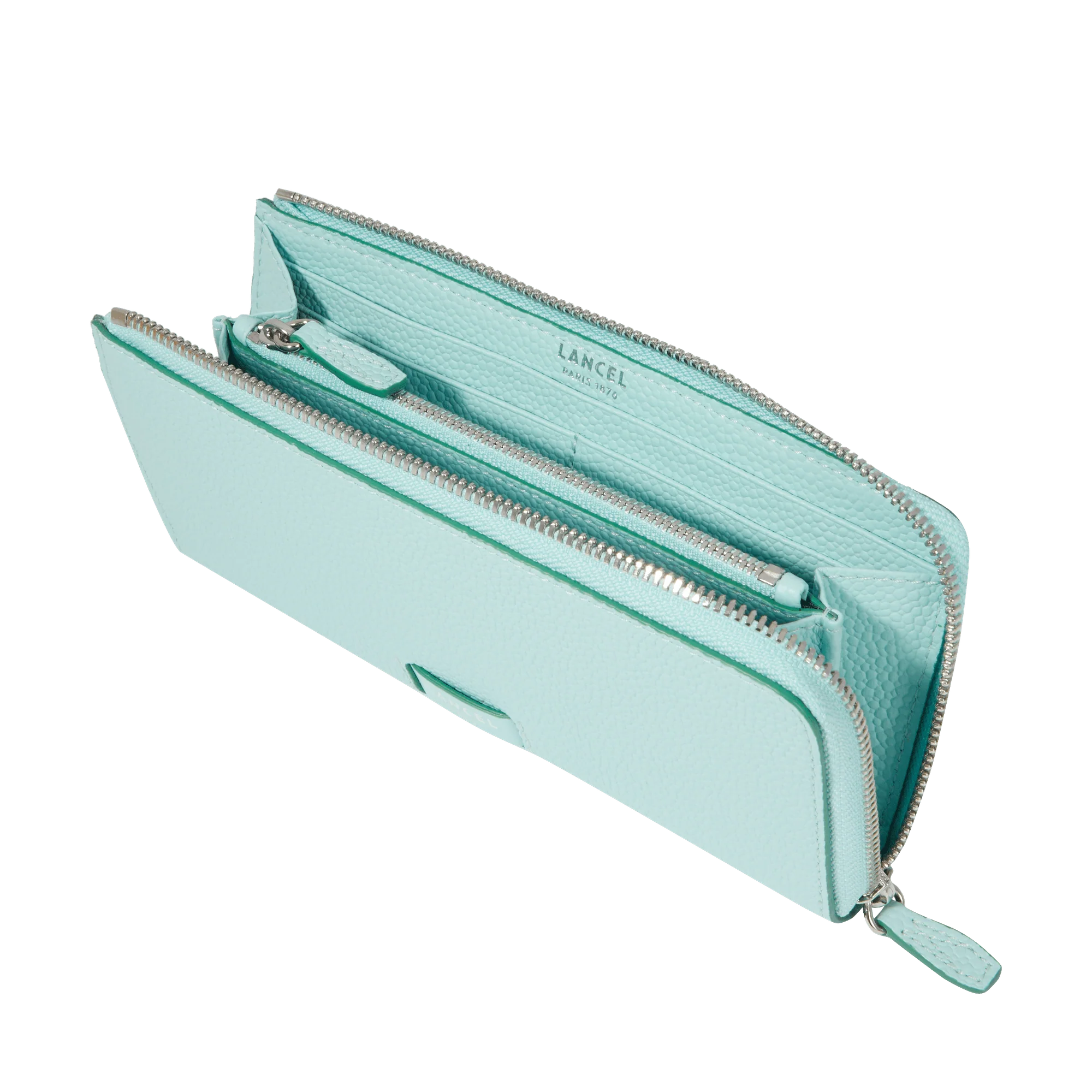 Zipped flap wallet Ninon de Lancel-Menthe/Emeraude