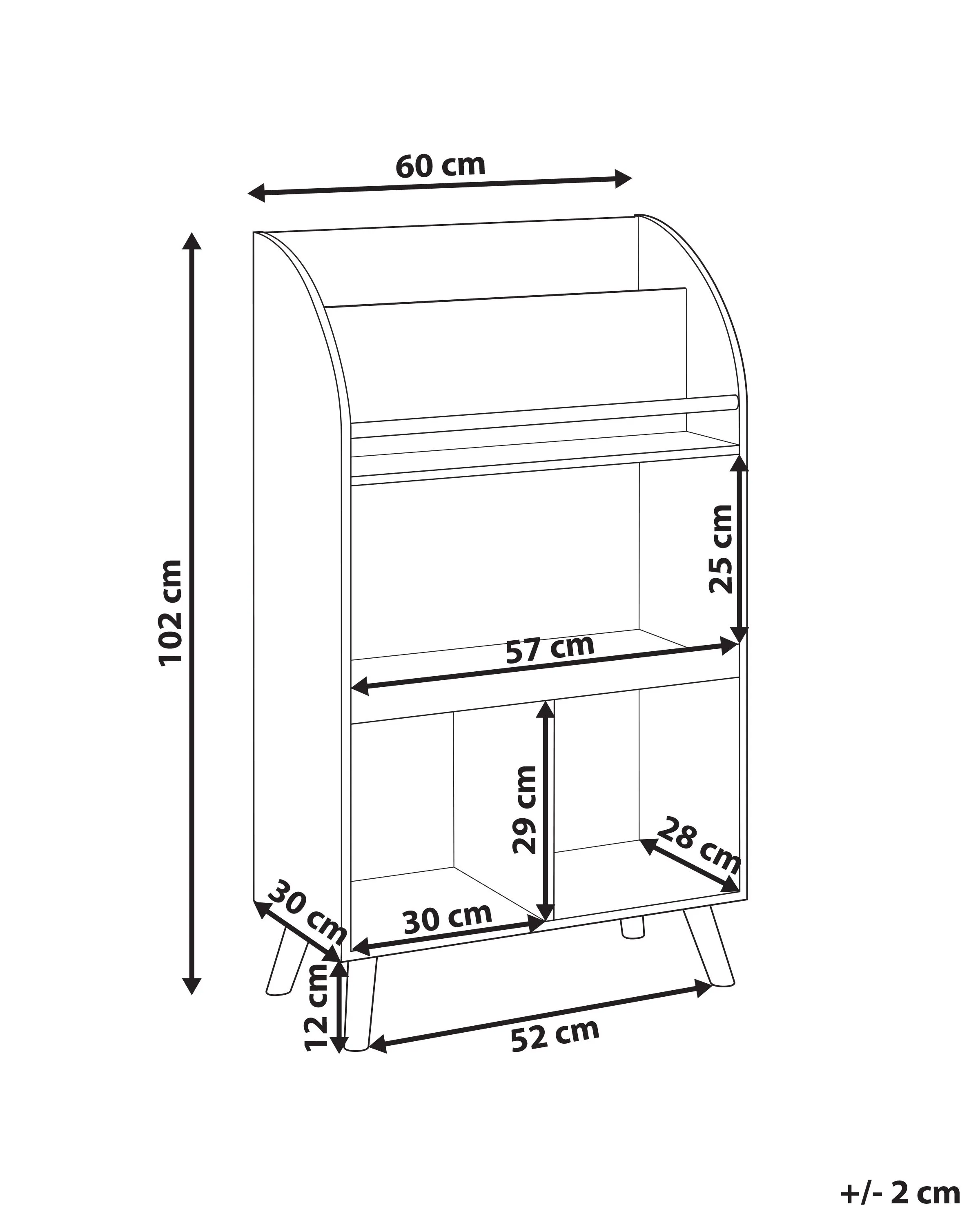 Boekenkast met 3 planken LILOET 102 cm Pastelroze