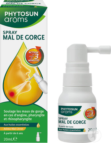 Phytosun Arôms Spray Mal De Gorge Aux Huiles Essentielles 20ml