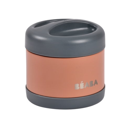 Portion inox isotherme 500mL - Mineral grey/terracotta - BEABA