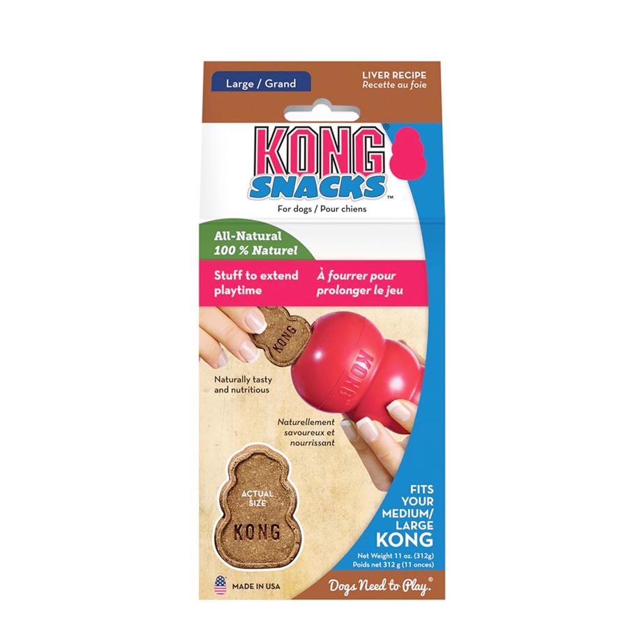 Biscoitos Kong Snacks com sabor de fígado para cães
