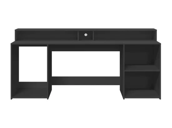 Bureau avec lumières LED noir 200x55x91 cm bois d'ingénierie