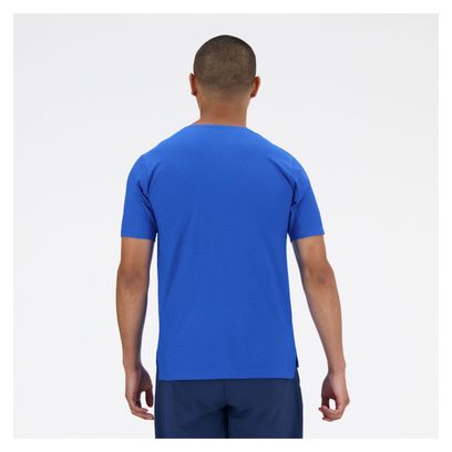 Maillot manches courtes New Balance Q Speed Jacquard Bleu Homme