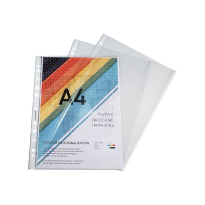 Exacompta - 100 Pochettes perforées - A4 - lisse 6/100 - ouverture 2 côtés