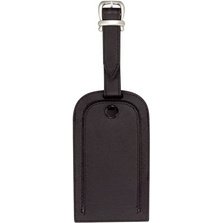 Porte-étiquette de bagage, en cuir, noir