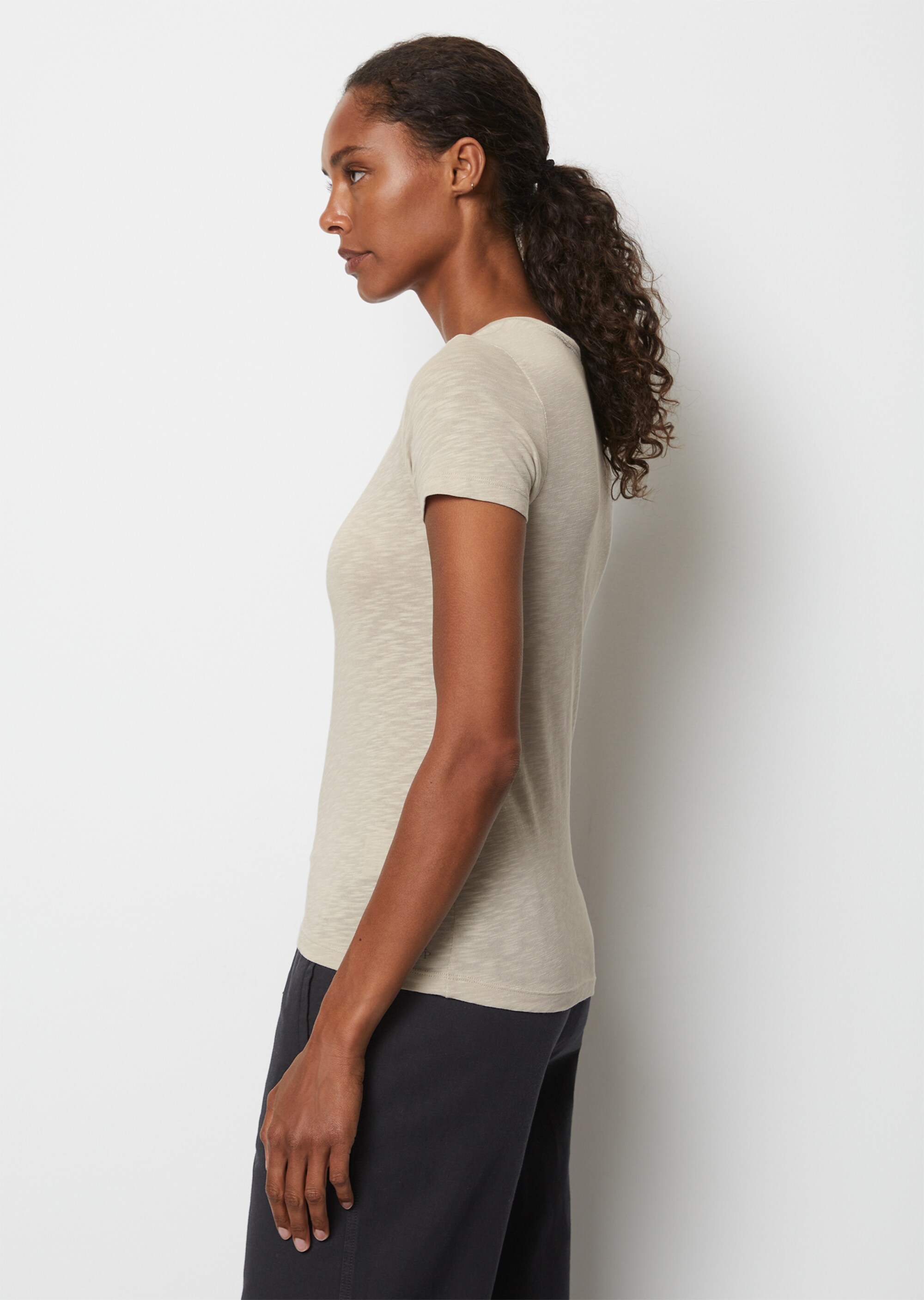 T-Shirt regularaus Slub-Jersey