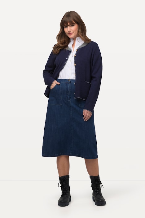 Jeansrock, A-Linie, Taschen, Stretchkomfort