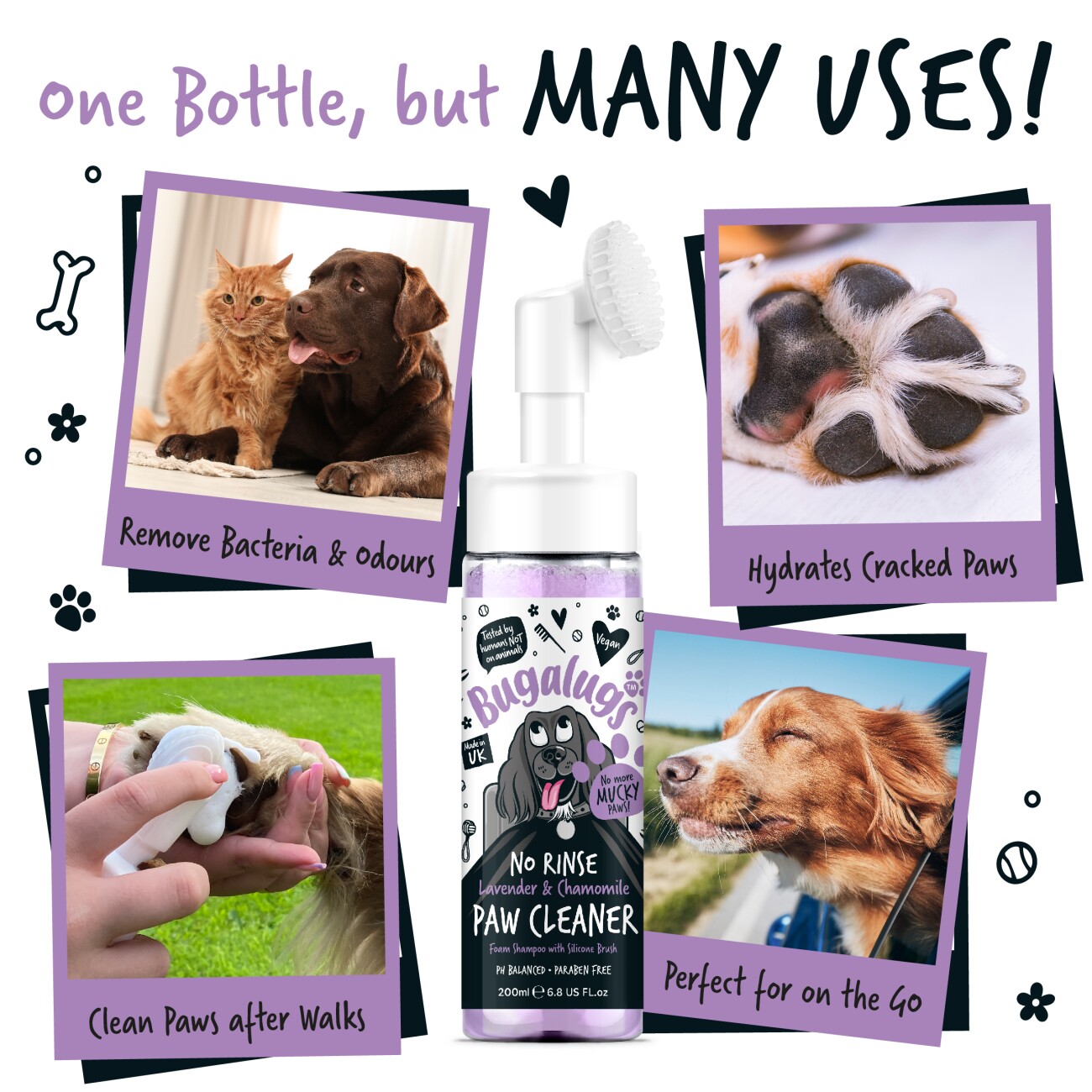 Bugalugs Pfotenreiniger Lavendel & Kamille 200 ml