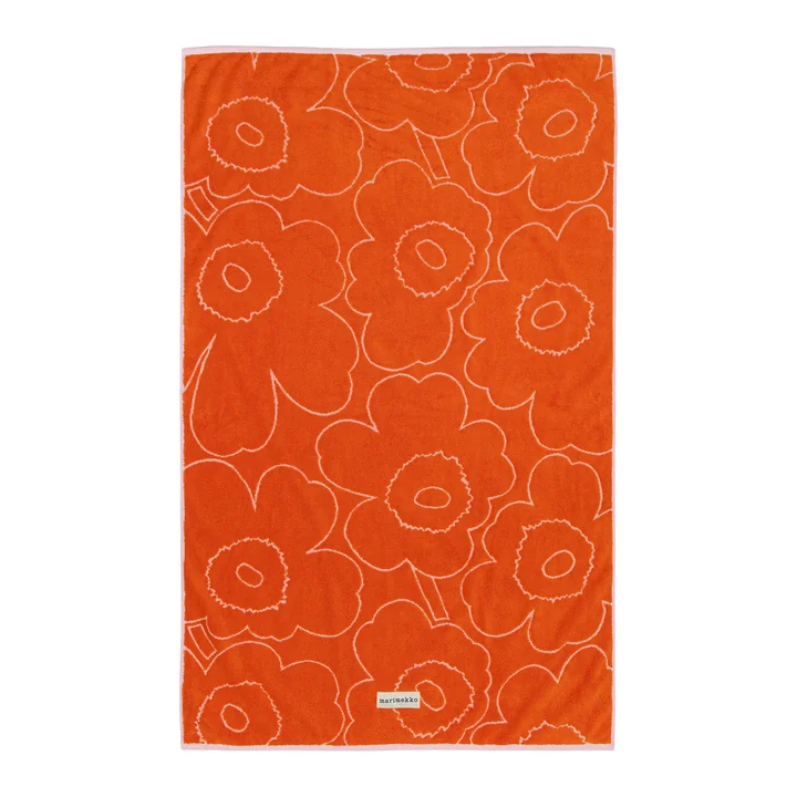 Marimekko - Piirto Unikko Badetuch, 100 x 160 cm, burnt orange / pink