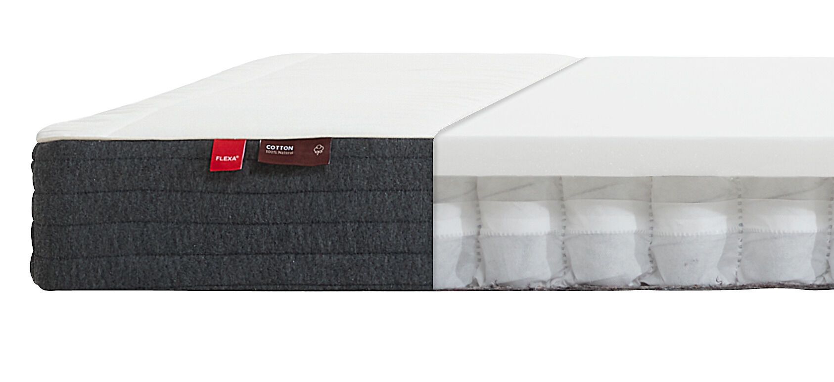 FLEXA Sprungmatr.   Baumwollbez. 200x140 - 200.0 cm x 140.0 cm
