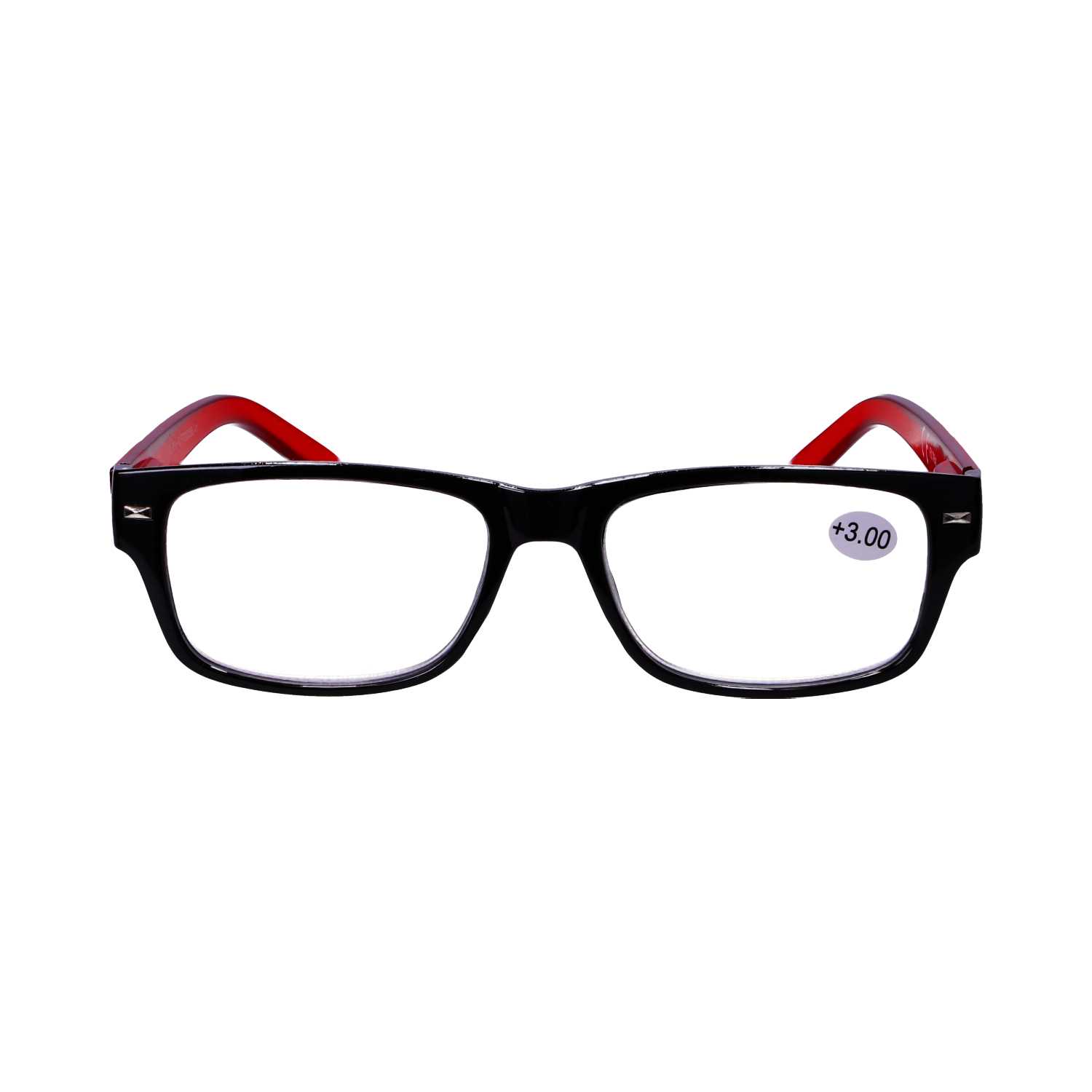 Star Optic Lesehilfe MD2 aus Kunststoff +3,0 Dioptrien schwarz/rot