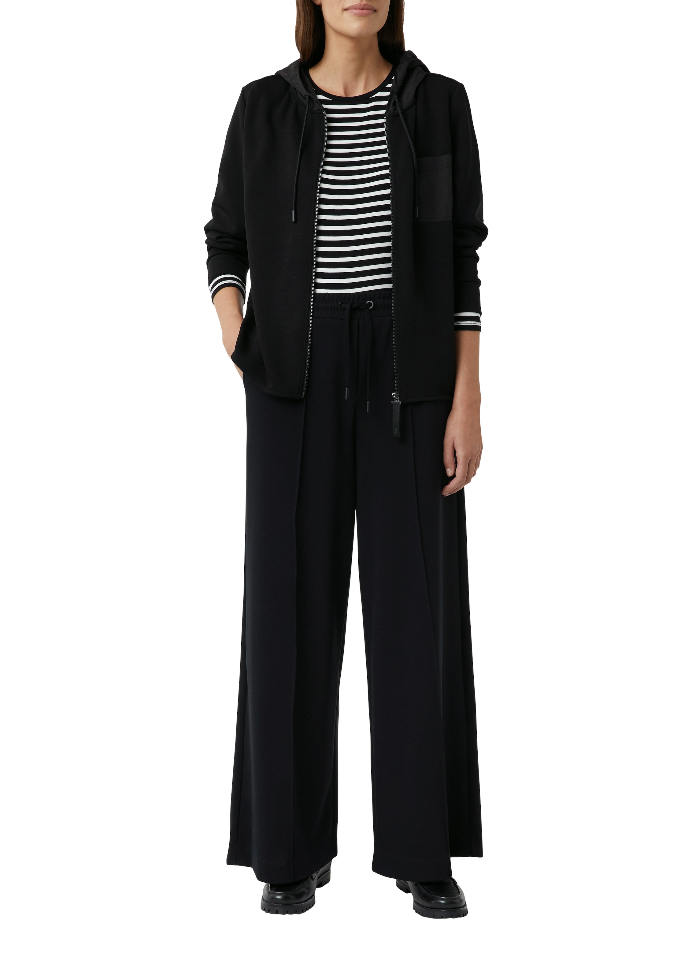 comma casual identity Jogger Pants  unifarben, elastische, casual, mit Kordel, weites Bein