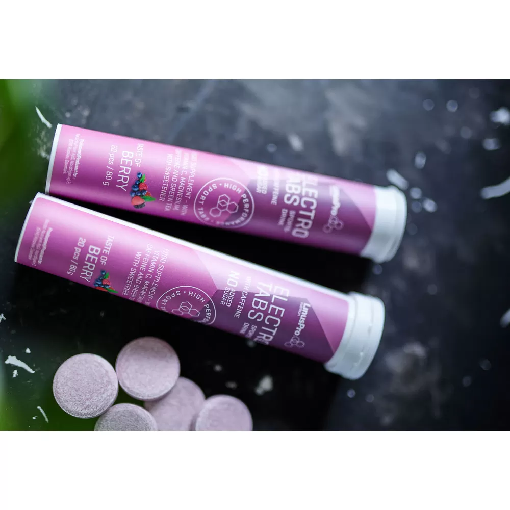 LinusPro Elektrolyt Tabs m. koffein - Berry